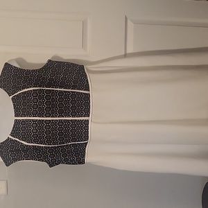 Cato Sleeveless Black Lace  Bodice Off White Skirt/Lining  Dress